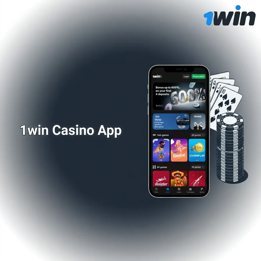 1win Casino App featuring slots, live dealer games, and table games from top providers like Pragmatic Play and Evolution Gaming