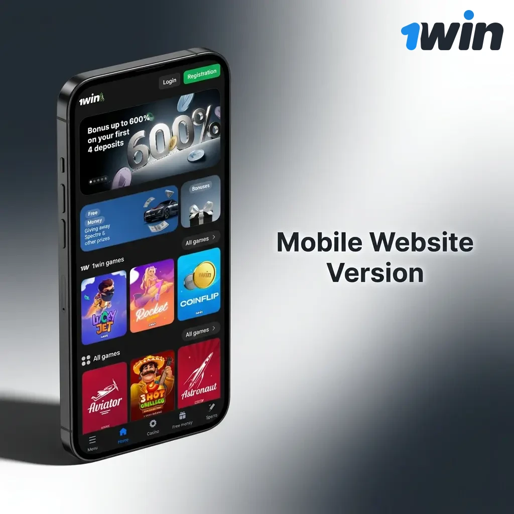 1win mobile website version accessible on any browser across Android, iPhone, and tablet without downloading the app