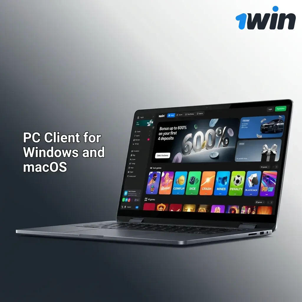 1win betting site accessible via web browser on Windows and macOS PC with no desktop client needed