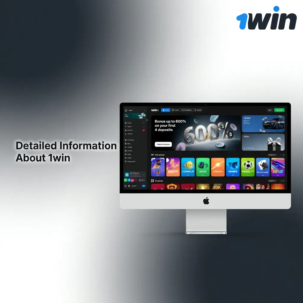1win platform for Indian players showing sports betting, casino games, SSL security, and mobile app for Android and iOS